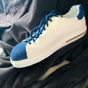 Birkenstock Bend Low sneakers, egg shell/ indigo blue, Size 41 EUR